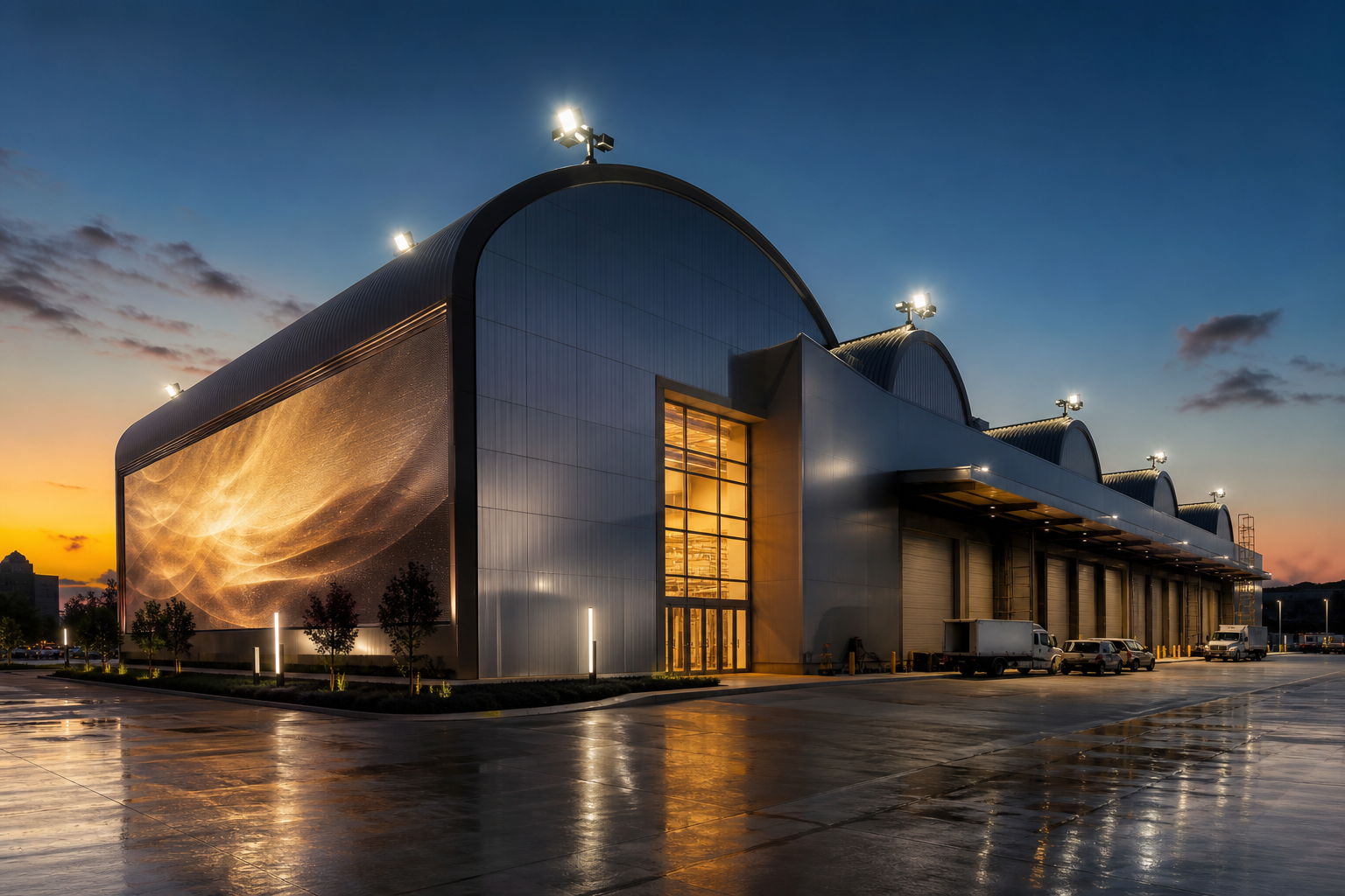 ARAZAS Studios Soundstage 01 at dusk